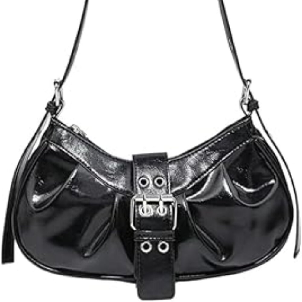 Y2K Shoulder Bag PU Leather Hobo Bags for Women, Small Cute Purse